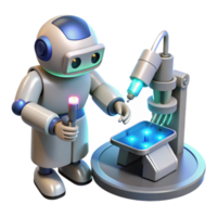 Robot Scientist Microscopic Precision in Automation png