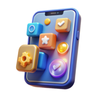 Mobile App Interface Design Colorful 3D Icons and User Experience png