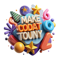 3D Colorful Design Create Fun and Playful Imagery png