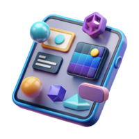 3D Interface Design Colorful App UI Elements png
