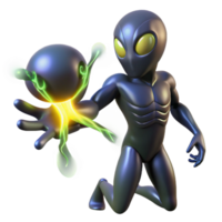 Alien Creature with Energy Orb 3D Render png