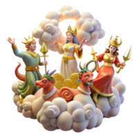 Mythical Creatures on Clouds Fantasy Art png