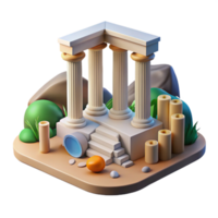 Ancient Temple 3D Render Columns, Steps, and Serenity png