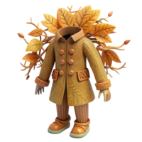 Autumnal Outfit Leaves Coat png