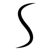 Curved wavy line shape letter S, abstract swirl letter S vector