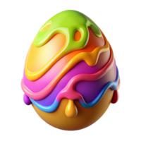 Colorful Dripping Egg A 3D Render of an Abstract Easter Egg png