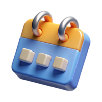 3D Render of Cute Calendar Icon Schedule, Reminder, Event, Date, Appointment, Planning, Organization, Time Management, Productivity, Efficiency png