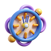Colorful 3D Cartoon Clock Time Management Design png