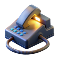 Illuminated Push-Button Phone with Coiled Cord png