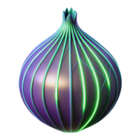 Glowing Onion Abstract 3D Render of a Luminous Vegetable png
