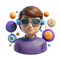 3D Avatar Global Network User Interface png
