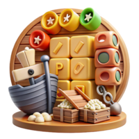 Treasure Hunt Puzzle Word Game with Colorful Blocks png
