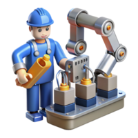 Technician and Robotic Automation System png
