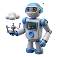 Robot Presenting Cloud Computing and Automation png
