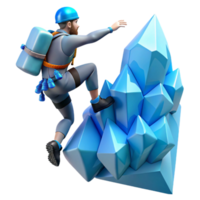 Climber Ascending Crystalline Peak png