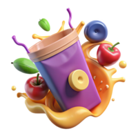 Fruit Juice Splash Refreshing Blend in a Cup png