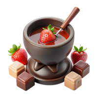Chocolate Fondue with Strawberries and Candy png