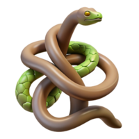 Tangled Snake 3D Render of a Knotted Reptile png