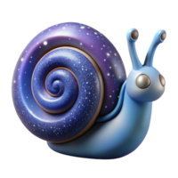 Cosmic Snail 3D Render of a Galaxy-Themed Snail png
