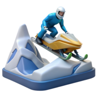 Snowmobile Rider on Mountainous Terrain png