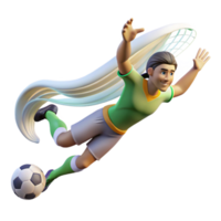 Dynamic Soccer Goalkeeper Dive 3D Animation png
