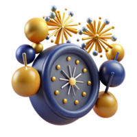 Abstract Clock with Festive Burst Design png