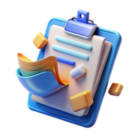 Digital Form, Checklist, Document Management System, 3D Render, Workflow, Organization, Productivity, App Icon, Interface Design, Data png