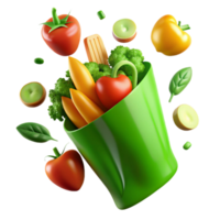 Vibrant Produce A Colorful 3D Rendering of Fresh Fruits and Vegetables png