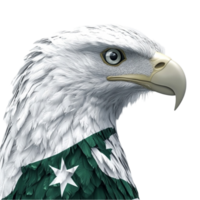 Eagle with a Green and White Star on Its Head png