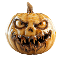 Spooky Halloween pumpkin on transparent background png