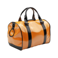 orange duffel bag on transparent background png