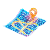 a map with a pin on it, on a transparent background png