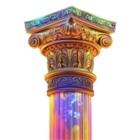 Glowing Colorful Pillar with Illuminated EfGlowing Colorful Pillar with Illuminated Effect, Transparent Backgroundfect, Transparent Background png