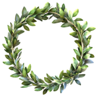 Elegant Olive Branch Wreath on Transparent Background png
