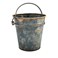 A rusty old bucket on a black background png