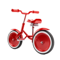 A red tricycle with a white seat on transparent background png