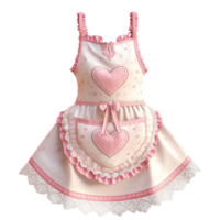 Cute Apron with Hearts On Transparent Background png