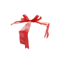 red gift box with ribbon on transparent background png