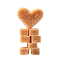 A heart shaped sugar cube on top of a stack of cubes png