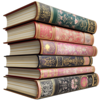 A stack of books with or designs png