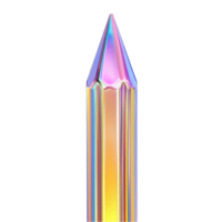 A rainbow colored pencil with a sharp tip on Transparent Background png