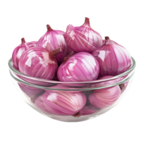 A bowl full of onions on a black background png