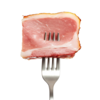 Appetizing Meat on Fork with Transparent Background png