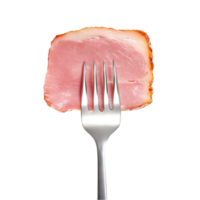 Grilled Meat on a Fork with Transparent Background png