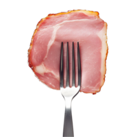 Delicious Fork with Piece of Meat on Transparent Background png