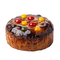 A Delicious Round Cake with Colorful Sprinkles on Transparent Background png