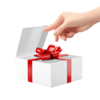 Opening a Present with Red Ribbon On Transparent Background png