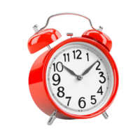 Classic Red Alarm Clock Graphic On Transparent Background png