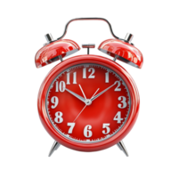 Modern Red Alarm Clock On Transparent Background png