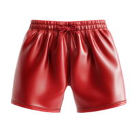 A red leather shorts with a drawstring on transparent background png